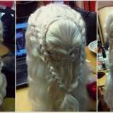 Parrucca acconciata per realizzare il cosplay di Daenerys Targaryen, uno dei personaggi principali del "Trono di Spade"